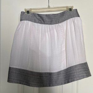 White Contrasting Band Skirt